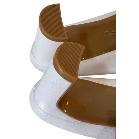 Calvin Klein Heels‎ Pumps Women’s 6.5 Oska White Leather Upper Wedding Bridal - Picture 10 of 14